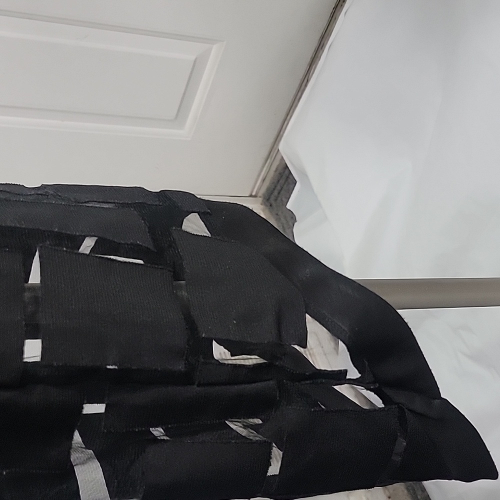 Black/ Sheer Geometric Mesh Patchwork Sleeveless … - image 8